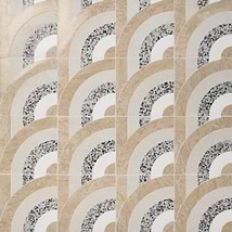 Elizabeth Sutton Arc Vertical Desert Beige 12x12 Honed Marble and Terrazzo Mosaic Tile