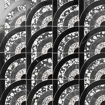 Elizabeth Sutton Arc Vertical Noir Black & White 12x12 Honed Marble and Terrazzo Mosaic Tile