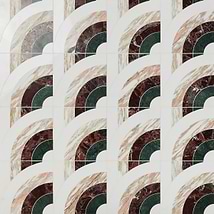 Elizabeth Sutton Arc Vertical Passion Multicolor 12x12 Polished Marble Mosaic Tile