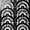 Elizabeth Sutton Arc Semi-Circle Noir Black & White 12x12 Honed Marble and Terrazzo Mosaic Tile