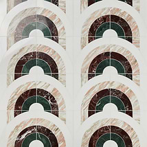 Elizabeth Sutton Arc Semi-Circle Passion Multicolor 12x12 Polished Marble Mosaic Tile