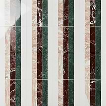 Elizabeth Sutton Arc Linear Passion Multicolor 12x12 Polished Marble Mosaic Tile