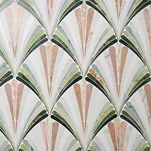Fierra Flamingo Multicolor 11x24 Fan Polished Waterjet Marble Mosaic Tile