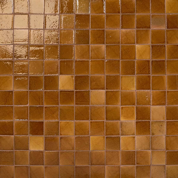 Terra Ember Ocre Brown 4x4 Handmade Crackled Glossy Terracotta Tile in Brown, View 1