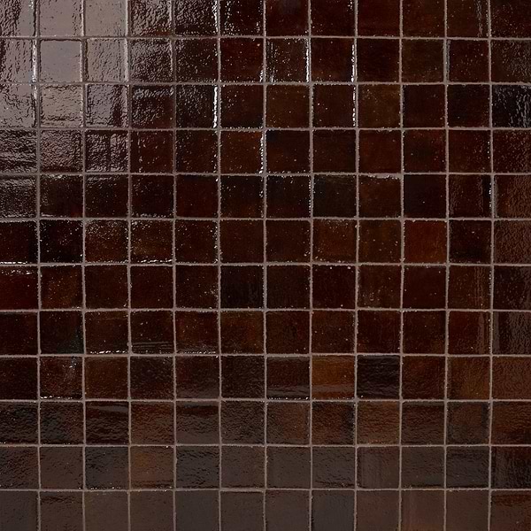 Terra Ember Espresso Brown 4x4 Handmade Crackled Glossy Terracotta Tile in Brown, View 1