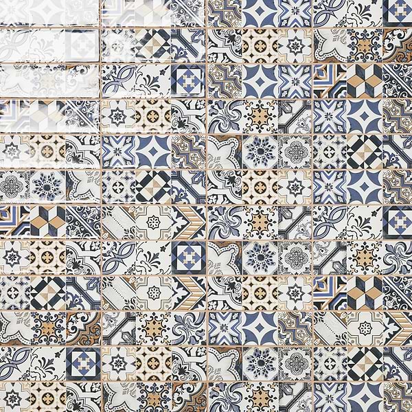 Santa Monica Warm Deco Multicolor 4X12 Polished Ceramic Tile in Multicolored, View 1
