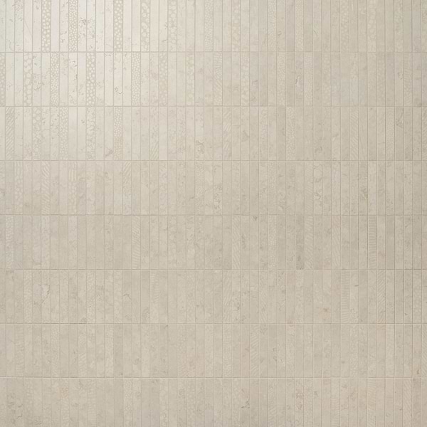 Corretta Deco Sand Beige 1x6 Stacked Semi-Polished Mosaic Tile in Sand, Beige, View 1