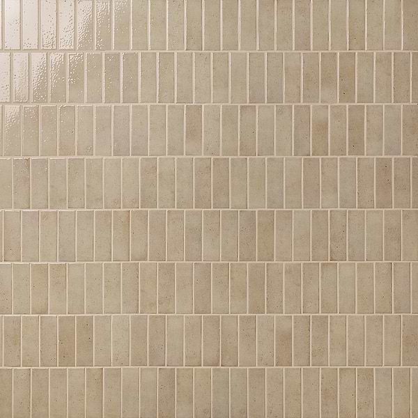 Essa Sand Beige 2x6 Terracotta Look Polished Porcelain Tile in Beige, View 1