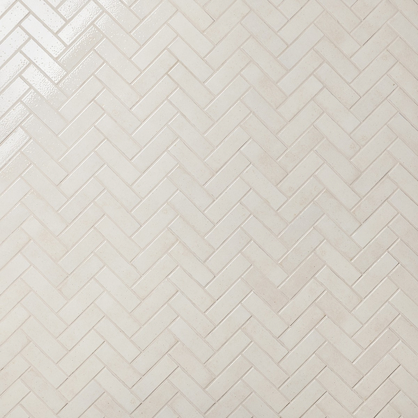 Essa White 2x6 Terracotta Look Polished Porcelain Tile in White, View 1