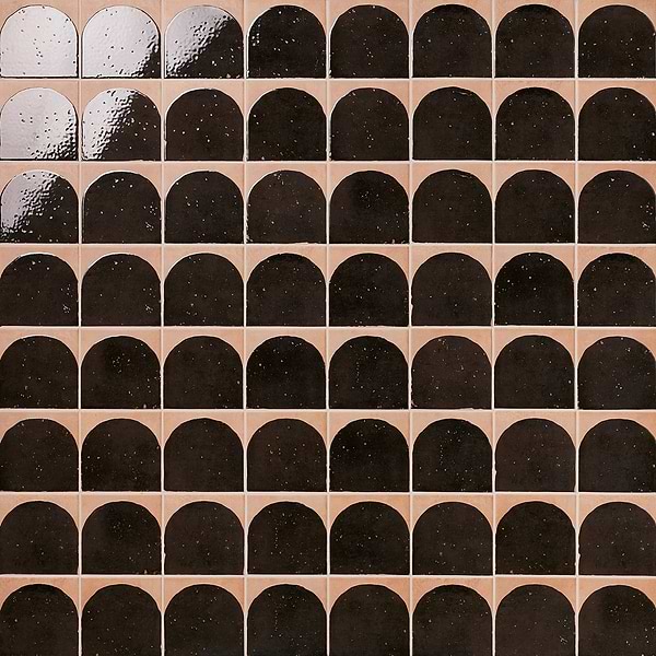 Essa Deco Black 6x6 Terracotta Look Polished and Matte Porcelain Tile in Black, Terracotta, View 1