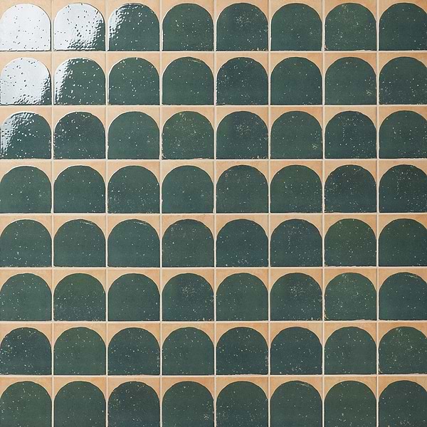 Essa Deco Green 6x6 Terracotta Look Polished and Matte Porcelain Tile in Green, Terracotta, View 1