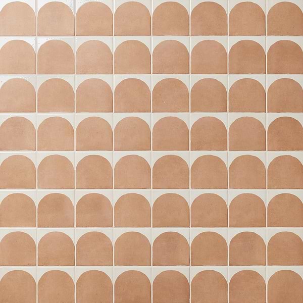 Essa Deco Terracotta 6x6 Terracotta Look Polished and Matte Porcelain Tile in White, Terracotta, View 1