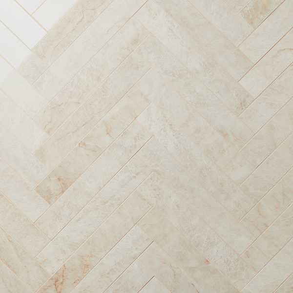 Grand Taj Mahal Pearl Beige 4x24 Stone Look Polished Porcelain Tile in Beige, View 1