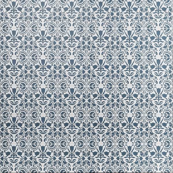 Elowynn Belle Cove White 8x8 Matte Porcelain Tile by Kravet in Blue, White, View 1