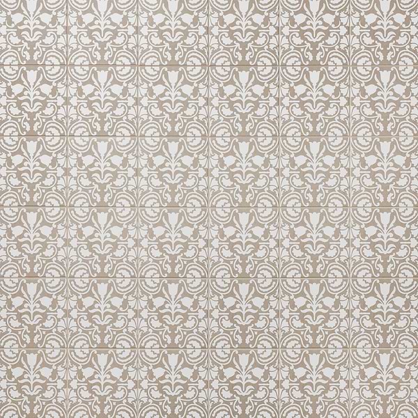 Elowynn Belle Sand Beige 8x8 Matte Porcelain Tile by Kravet in Beige & Cream, View 1