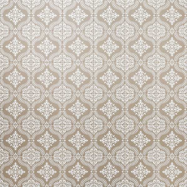 Elowynn Flora Sand Beige 8x8 Matte Porcelain Tile by Kravet in Beige & Cream, View 1