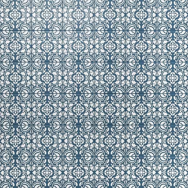 Elowynn Haven Marina Blue 8x8 Matte Porcelain Tile by Kravet in Blue, White, View 1