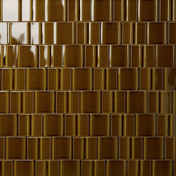 Kinro Dijon Yellow 6x6 3D  Crackled Glossy Porcelain Tile in Mustard Yellow, View 1