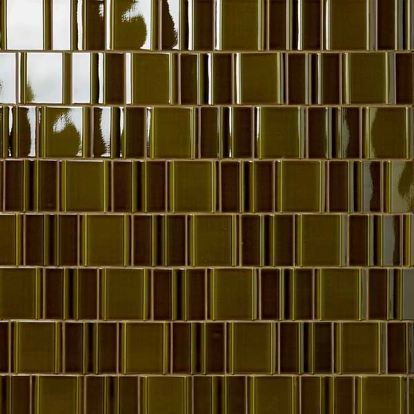 Kinro Moss Green 6x6 3D  Crackled Glossy Porcelain Tile in Green, View 1