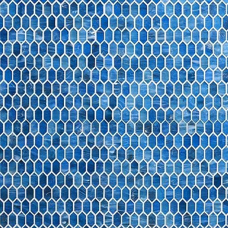 Flicker Iridescent Marine Blue 1/4" x 1" Polished Glass Mosaic Tile