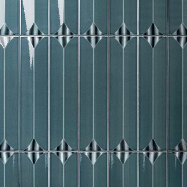 Colorplay Inflex Emerald Green 4.5x18 3D Crackled Glossy Ceramic Tile