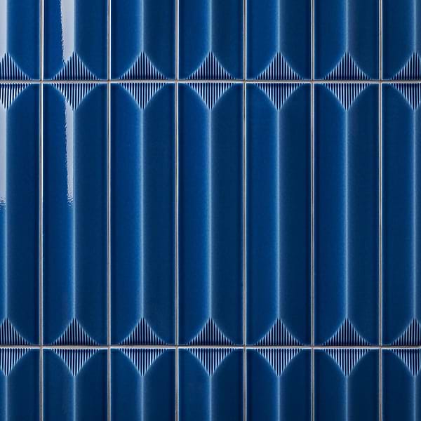 Colorplay Inflex Nautical Blue 4.5x18 3D Crackled Glossy Ceramic Tile