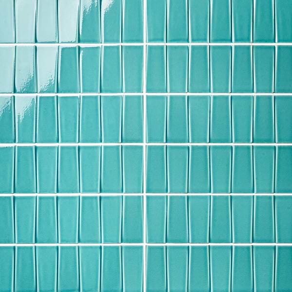 Colorplay Steps Teal Green 4.5x18 3D Crackled Glossy Ceramic Tile