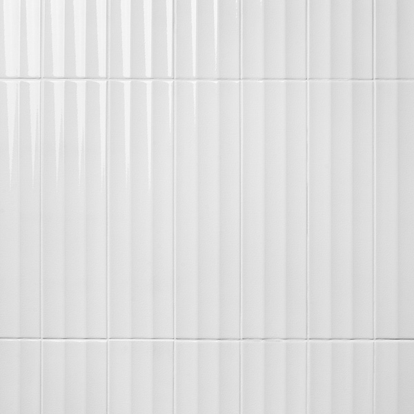 Colorplay Fluted White 4.5x18 3D Crackled Glossy Ceramic Tile