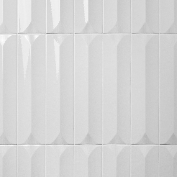 Colorplay Inflex White 4.5x18 3D Crackled Glossy Ceramic Tile