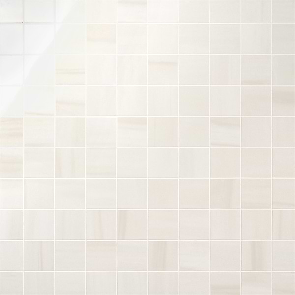 Minera Dolomite Warm White 3" Square Marble Look Polished Porcelain Mosaic Tile