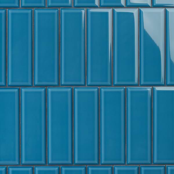 Rise Marine Blue 4x12 Beveled Glossy Ceramic Subway Tile