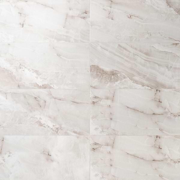 Basic Marble Onyx Aurelia Beige 12x24 Satin Porcelain Tile in Light Beige with veining, View 1