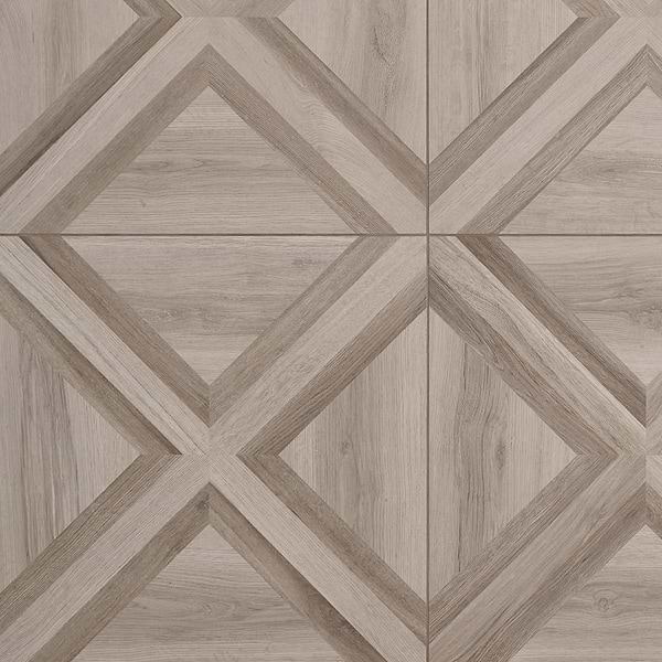 Marsai Modern Parquet Weathered & Medium Oak 32x32 Wood Look Matte Porcelain Tile in Brown, View 1