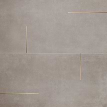 Lines Brass Inlay Greige 24x48 Matte Porcelain Tile with Matte Finish and Brass Lines