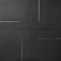 Lines Brass Inlay Black 24x24 Matte Porcelain Tile