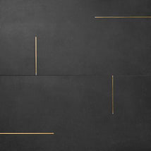 Lines Brass Inlay Black 24x48 Matte Porcelain Tile
