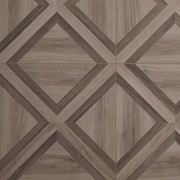 Marsai Modern Parquet Smoked & Dark Oak 32x32 Wood Look Matte Porcelain Tile in Brown, View 1