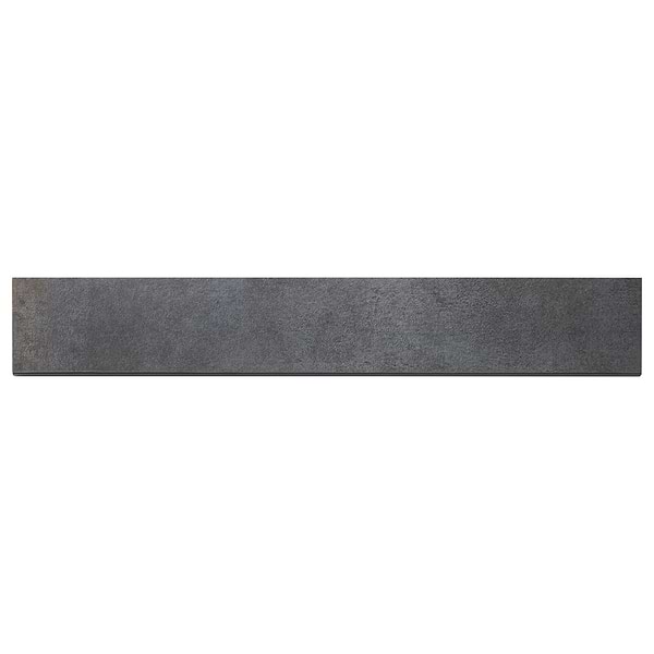Flatiron Black 3x24 Semi-Polished Porcelain Bullnose by Angela Harris in Black, View 1