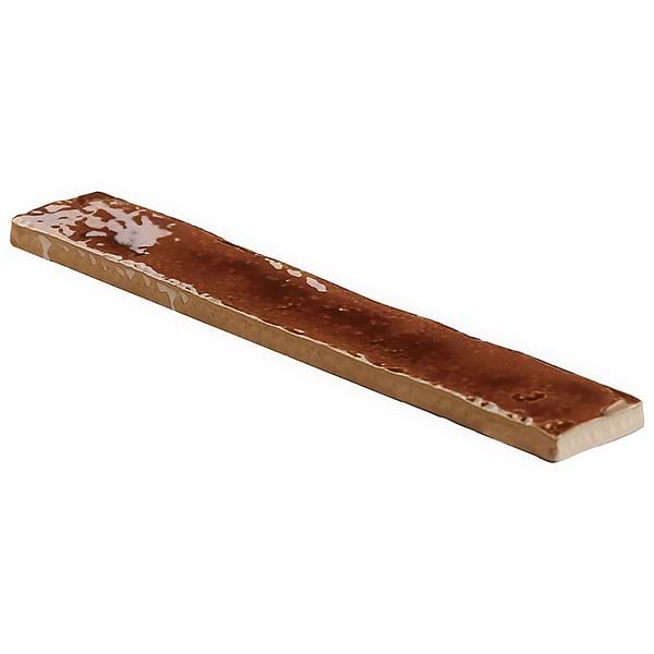 Wabi Sabi Honey Brown 1.5x9 Crackled Glossy Ceramic Tile