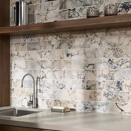 Calacatta Monet 3x12 Honed Marble Tile