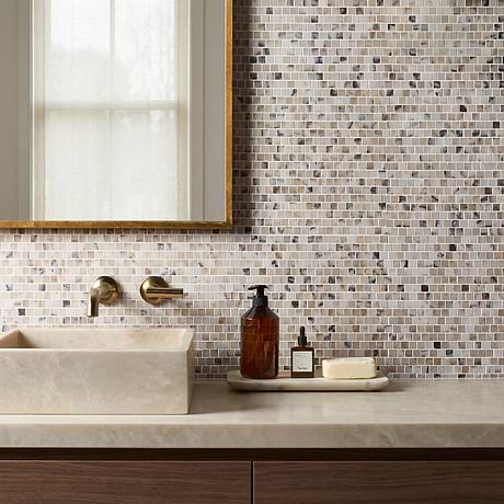 Calacatta Monet 1x1 Offset Honed Marble Mosaic Tile