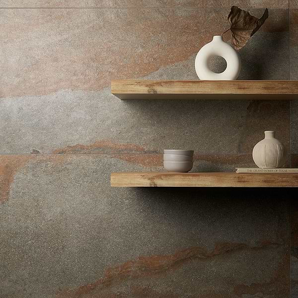 Acadia Iron Gray 24x48 Slate Look Matte Porcelain Tile