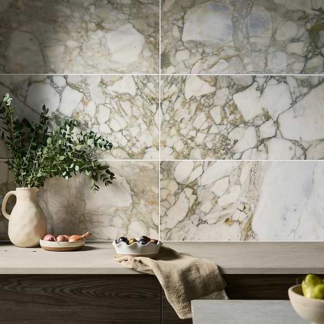 Calacatta Verde Premium 12x24 Honed Marble Tile