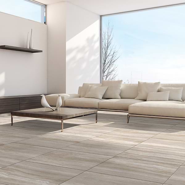 Sample-Nashville Taupe Travertine Look Matte Porcelain Tile