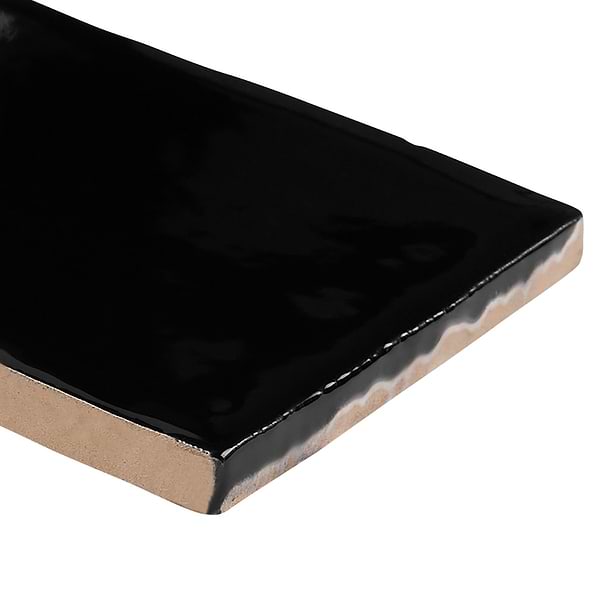 Lancaster Noir Black 3x12 Polished Ceramic Wall Tile