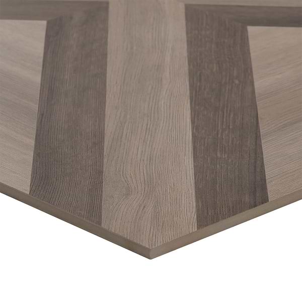 Marsai Modern Parquet Smoked & Dark Oak 32x32 Wood Look Matte Porcelain Tile in Brown, View 10, open zoomed image