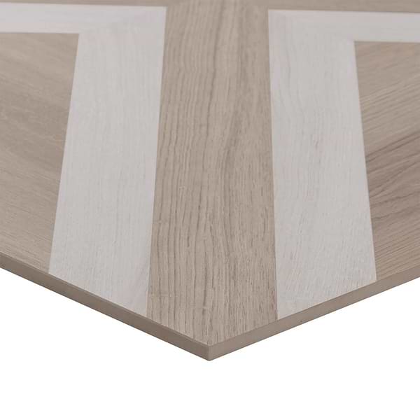 Marsai Modern Parquet Weathered & Light Oak 32x32 Wood Look Matte Porcelain Tile in Brown, View 10, open zoomed image