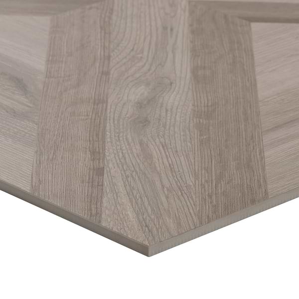 Marsai Modern Parquet Weathered & Medium Oak 32x32 Wood Look Matte Porcelain Tile in Brown, View 10, open zoomed image