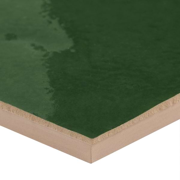 Zelora Forest Green 4x4 Zellige Look Glossy Ceramic Tile