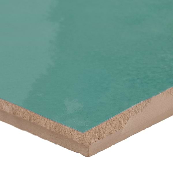 Zelora Mint Green 4x4 Zellige Look Glossy Ceramic Tile